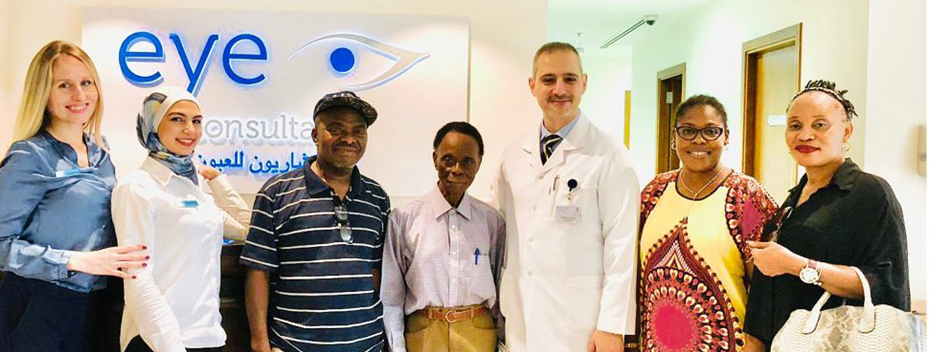 Dr. Ahmed El Khashab with Happy Patients after Vitreo Retinal Surgery